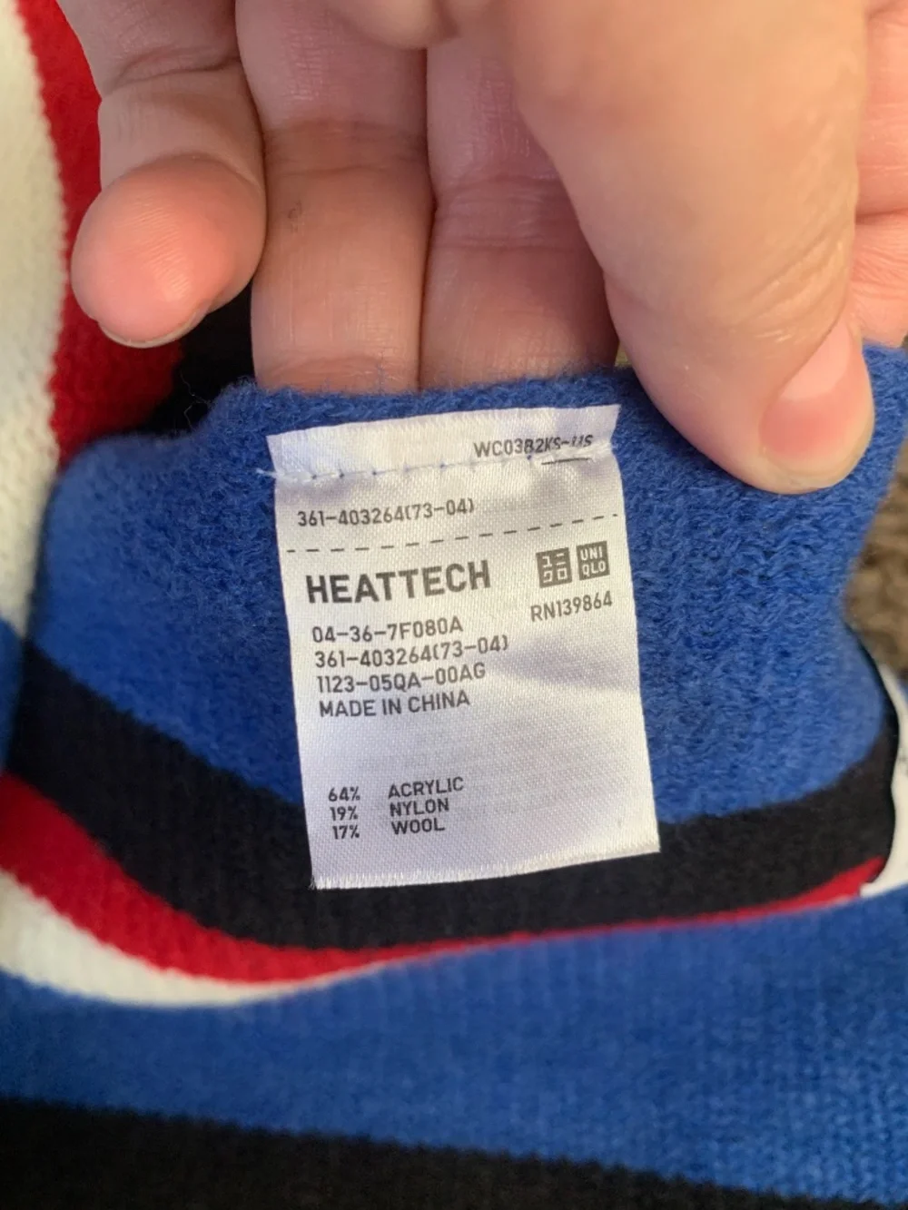 JW Andersson Uniqlo Heattech Striped Wool Blend Mens Scarf Preppy City Patriotic